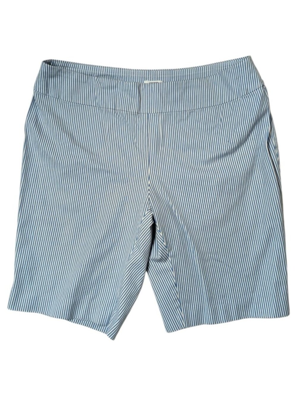 Crown & Ivy Ashley Women's Plus 18W Striped Chino Shorts Twill Stretch